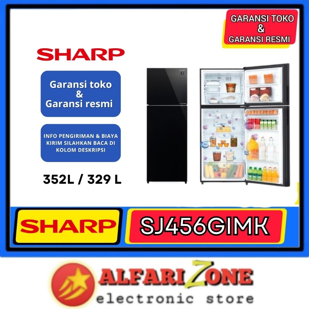 Kulkas SHARP SJ456GIMK SJ456SIGK INVERTER kulkas 2 pintu 352L SHARP SJ456 SJ-456GI MK SJ-456SI GK