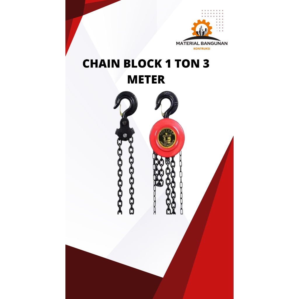 CHAIN BLOCK 1 TON 3 METER / CHAIN HOIST KATROL KEREKAN GANTUNG MANUAL 1 TON 3 METER