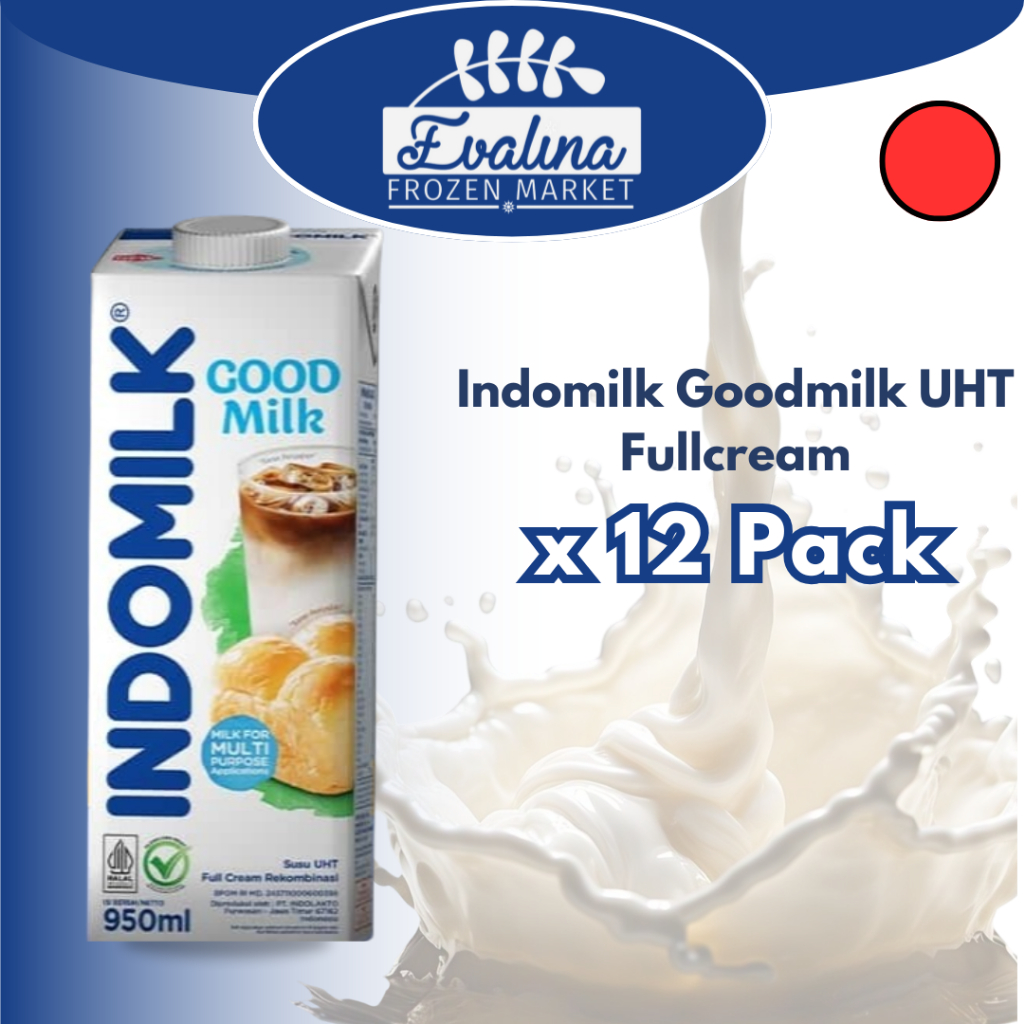 [KHUSUS INSTAN] Indomilk Susu UHT Full Cream 950ml Susu UHT Fullcream Indomilk Goodmilk 950 ml (1 Ka