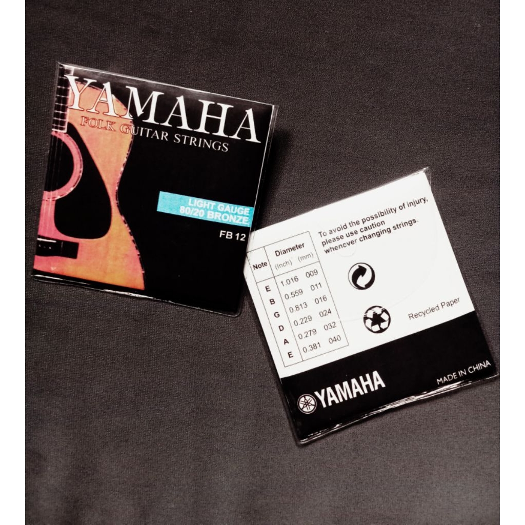 Senar gitar Yamaha akustik 1set-Senar gitar Yamaha akustik ukuran 009