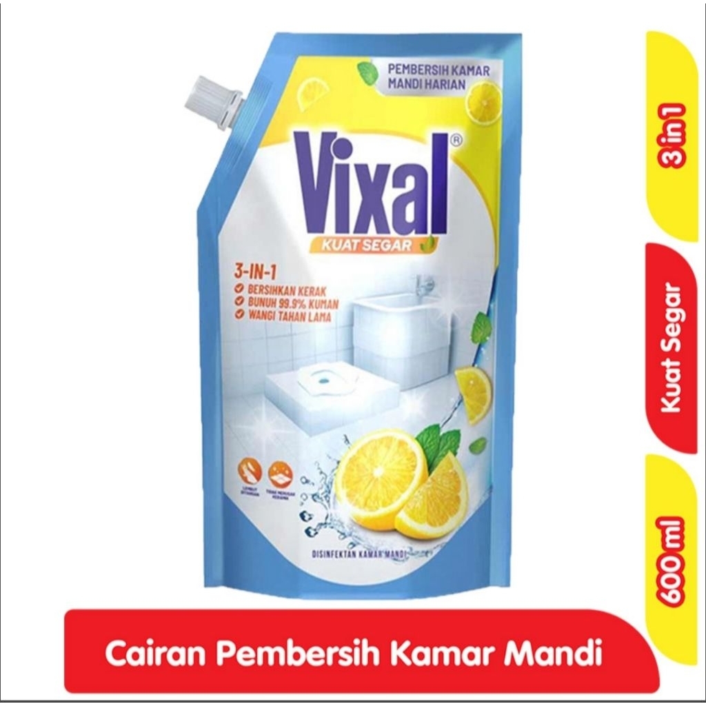 Vixal Kuat Segar Pembersih Kamar Mandi Refill 600 ml