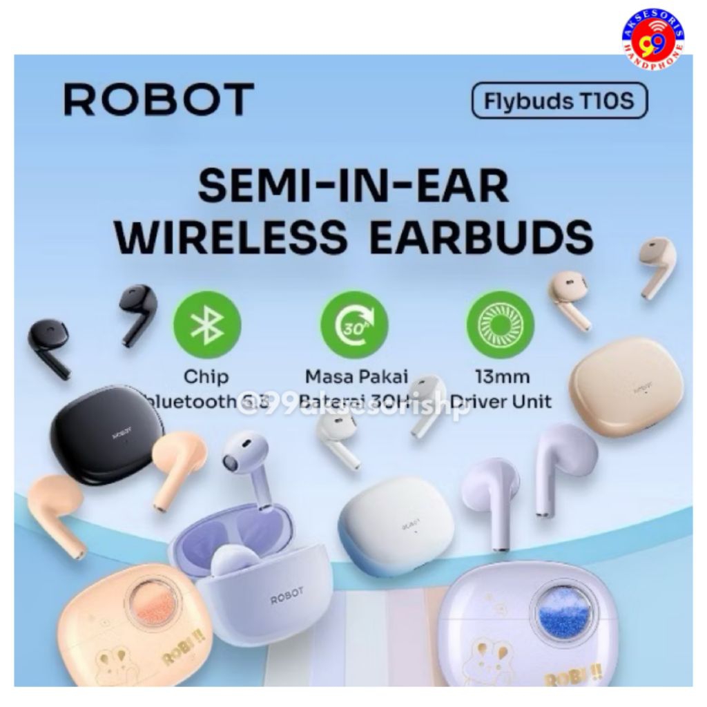 TWS/ HEADSET ROBOT FLYBUDS T10/T10S VERSI ROBI BT