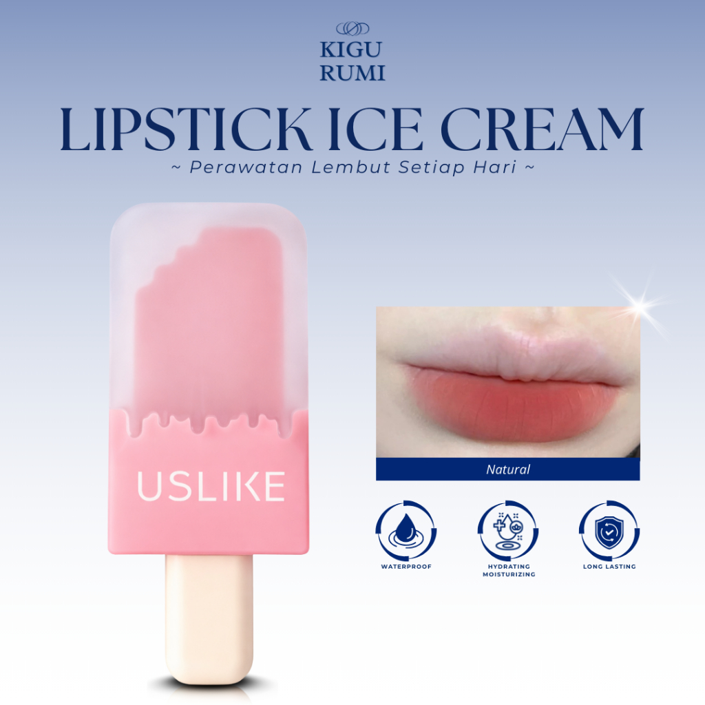 USLIKE Ice Cream Lipstick Korean Es Krim Lip Glaze Matte Lip Gloss Velvet Lipstik XX168