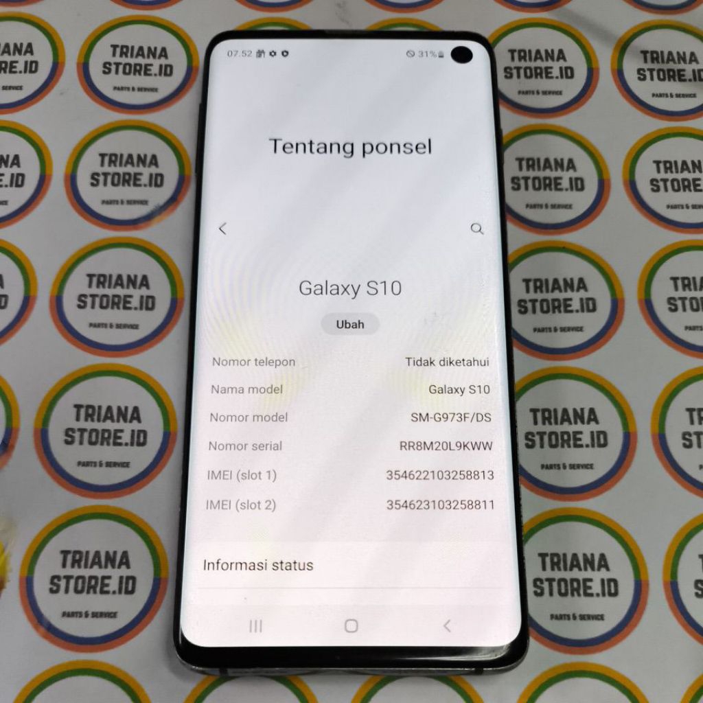 LCD fullset frame samsung S10 G973 Super amoled Original cabutan