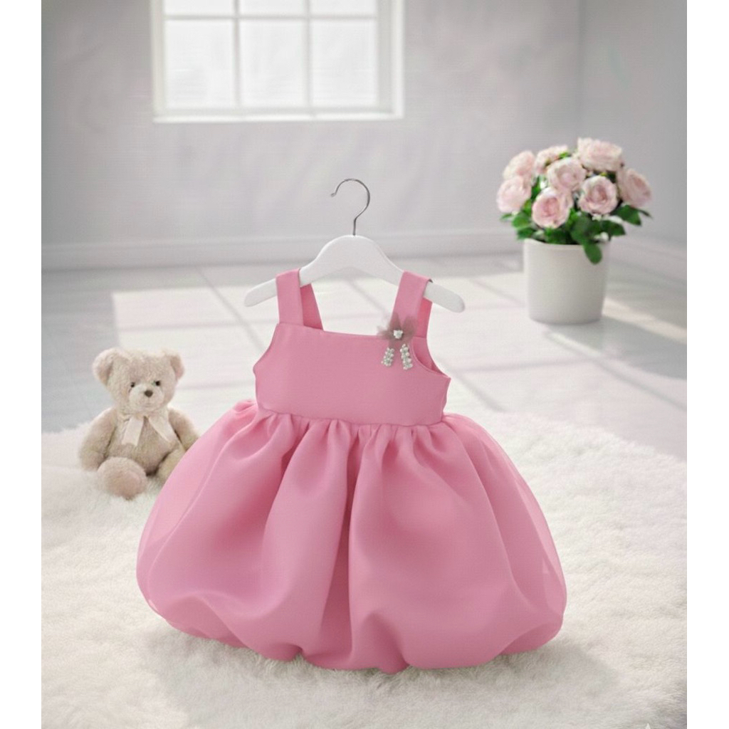Gaun Bayi Mirror Organza Elegan Premium Korean Style