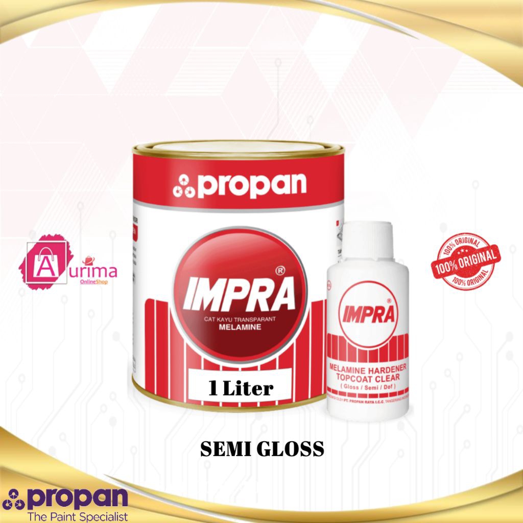 CAT PROPAN IMPRA MELAMIN SEMI GLOSS 2K (2 KOMPONEN) CAT FINISHING UNTUK KAYU 1 LITER