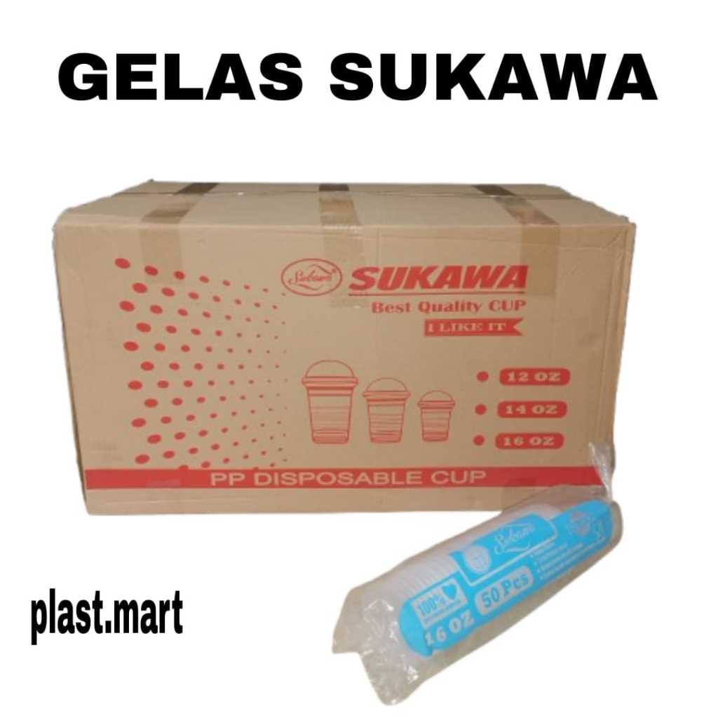 (DUS) Gelas Plastik Bening SUKAWA // Gelas Pop Ice @2000pcs