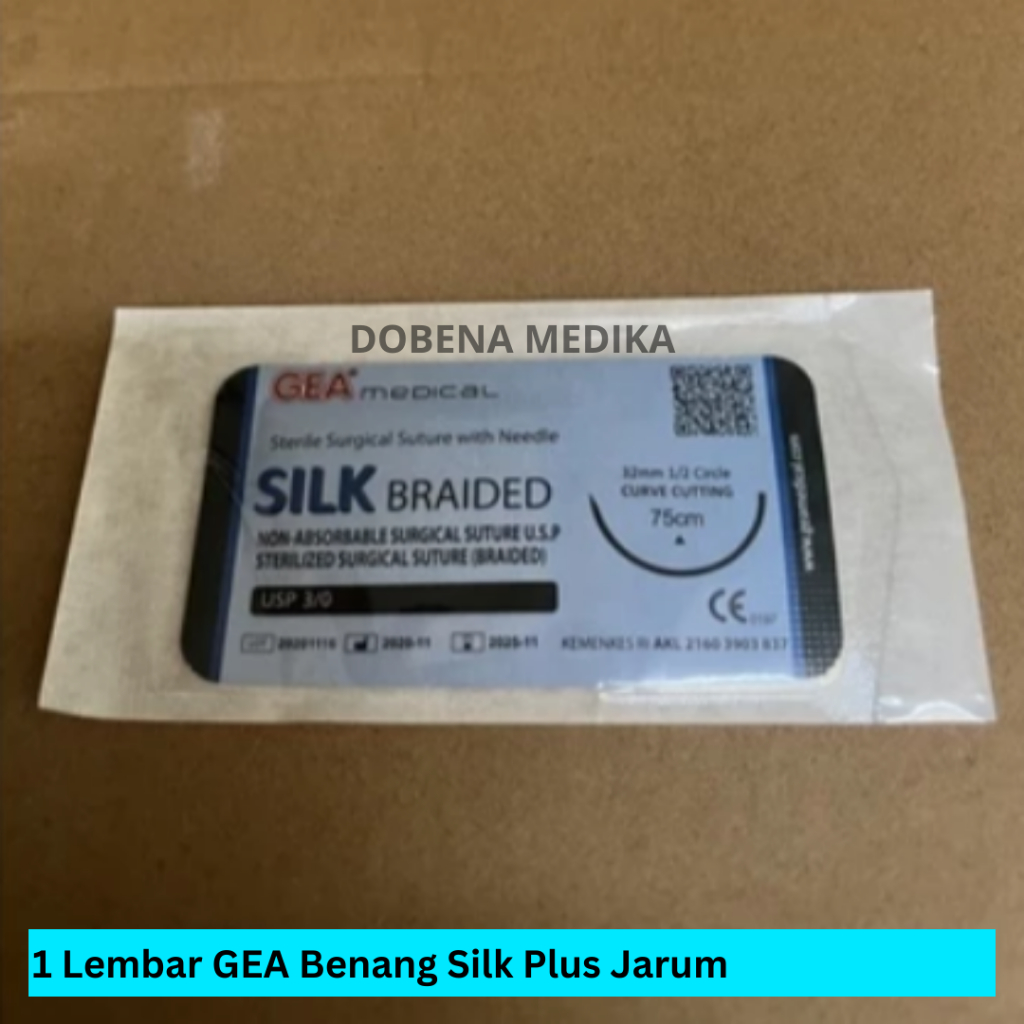 Benang Silk 2.0 3.0 4.0 Plus Jarum / Benang Operasi Silk Braided