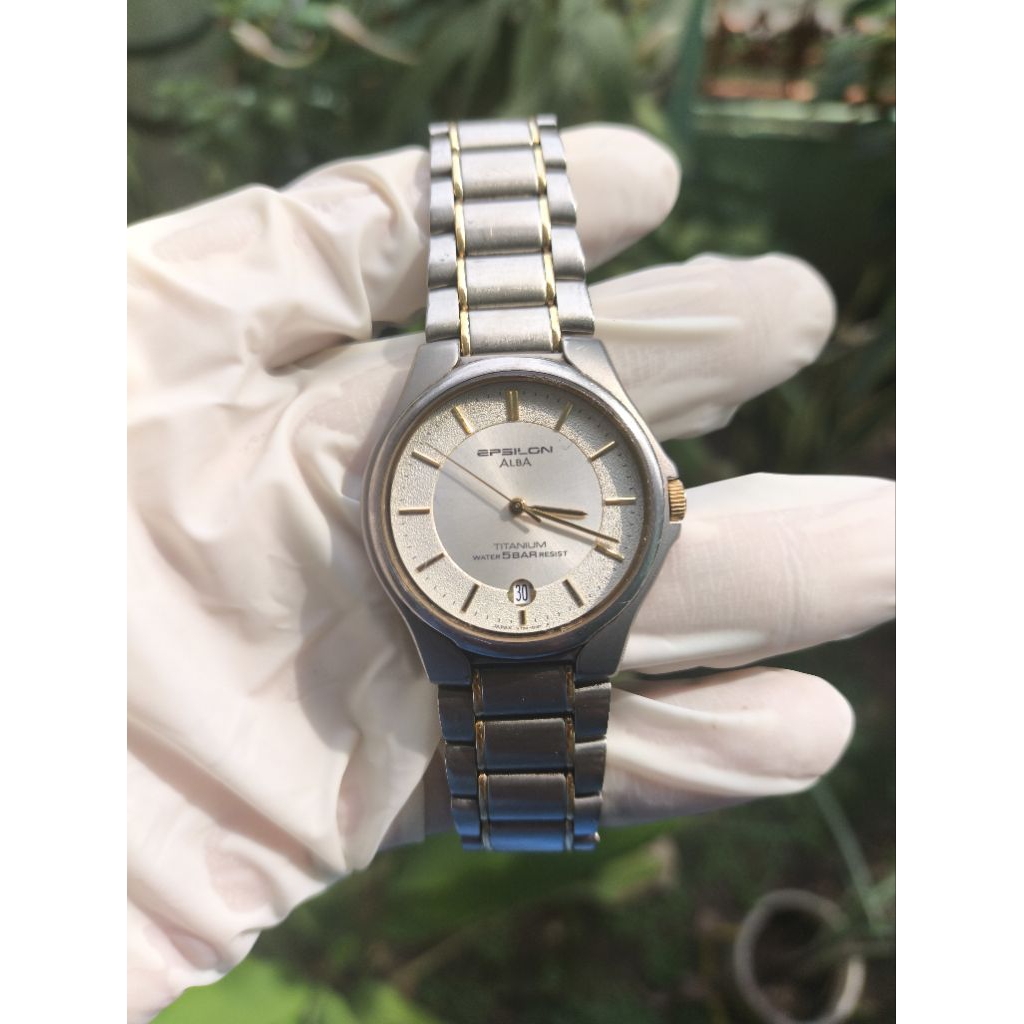 (Harga Net) Jam Tangan Alba Epsilon V732-0100 All Original Solar (Baterai Masih Solar) Titanium Made