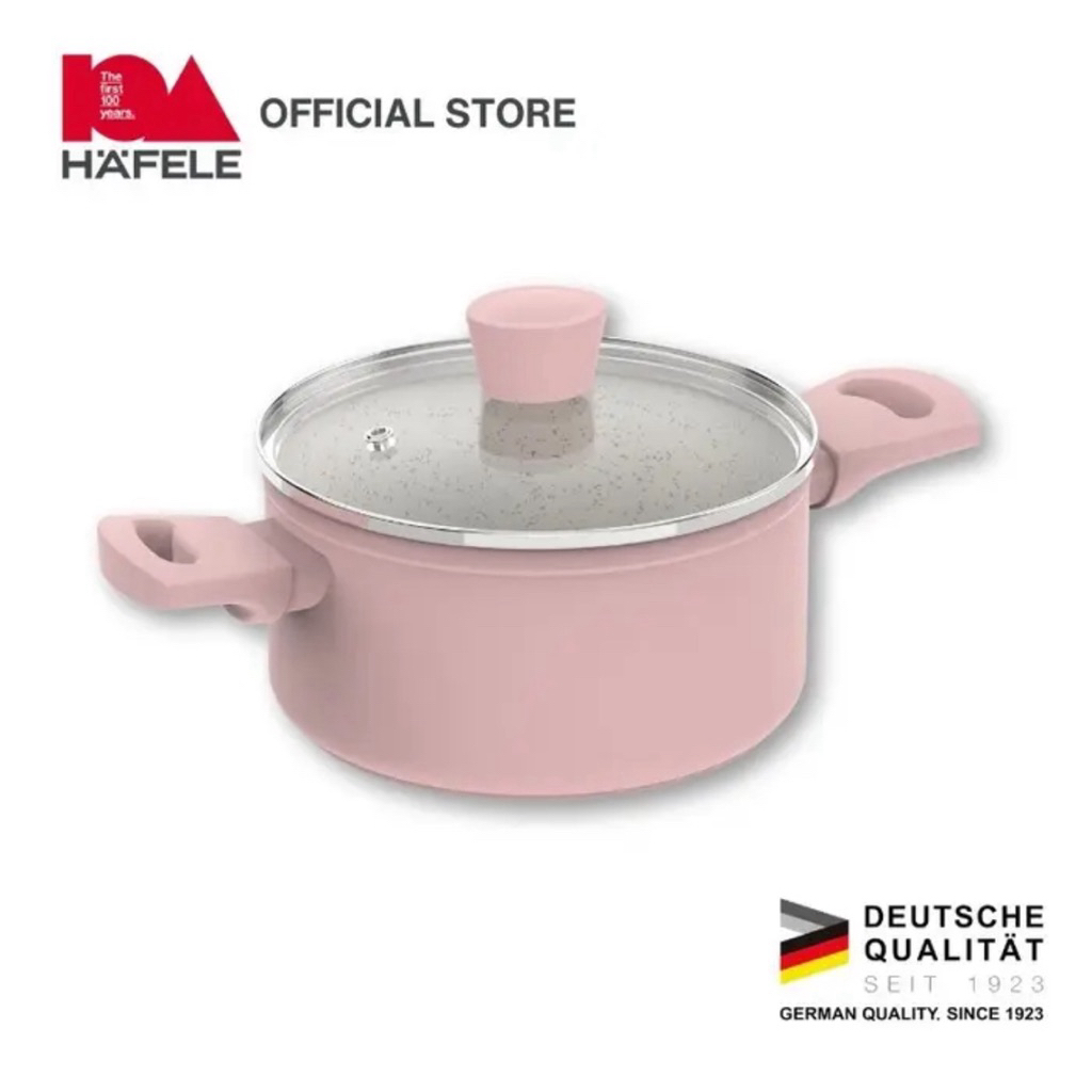 Hafele Panci Anti Lengket Dengan Penutup Kaca Asta Pink