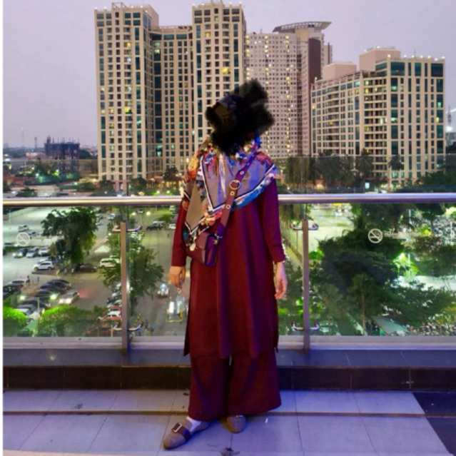 PL one set tunik brand Ederra warna wine