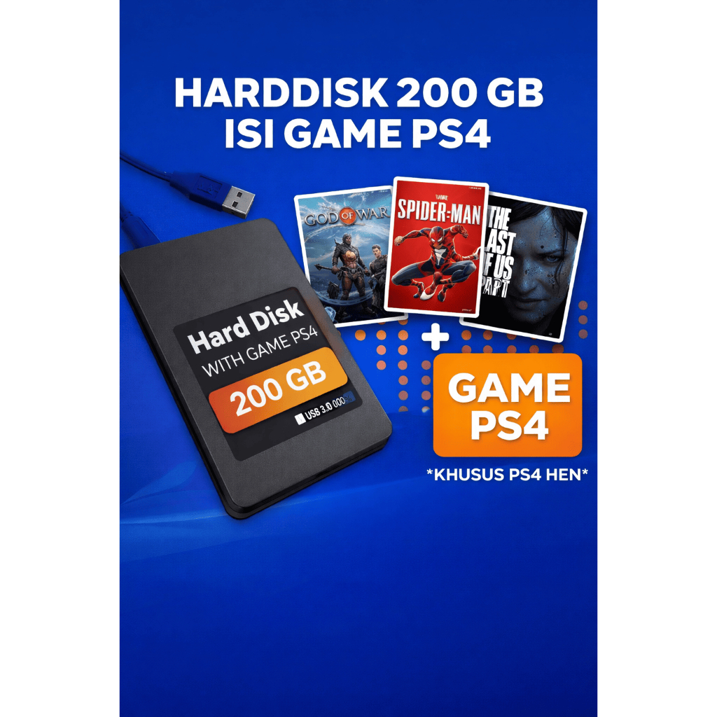 HARDISK 200 GB ISI GAME PS4 HEN