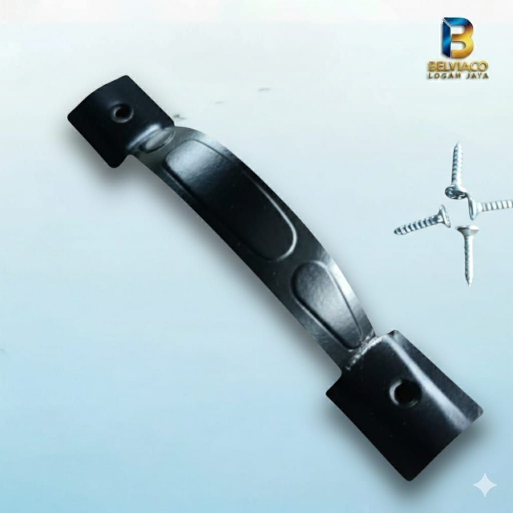 Handle Tarikan Laci Lemari - Handle Pintu Lemari Plat Besi - Hitam Putih Chrome Gold