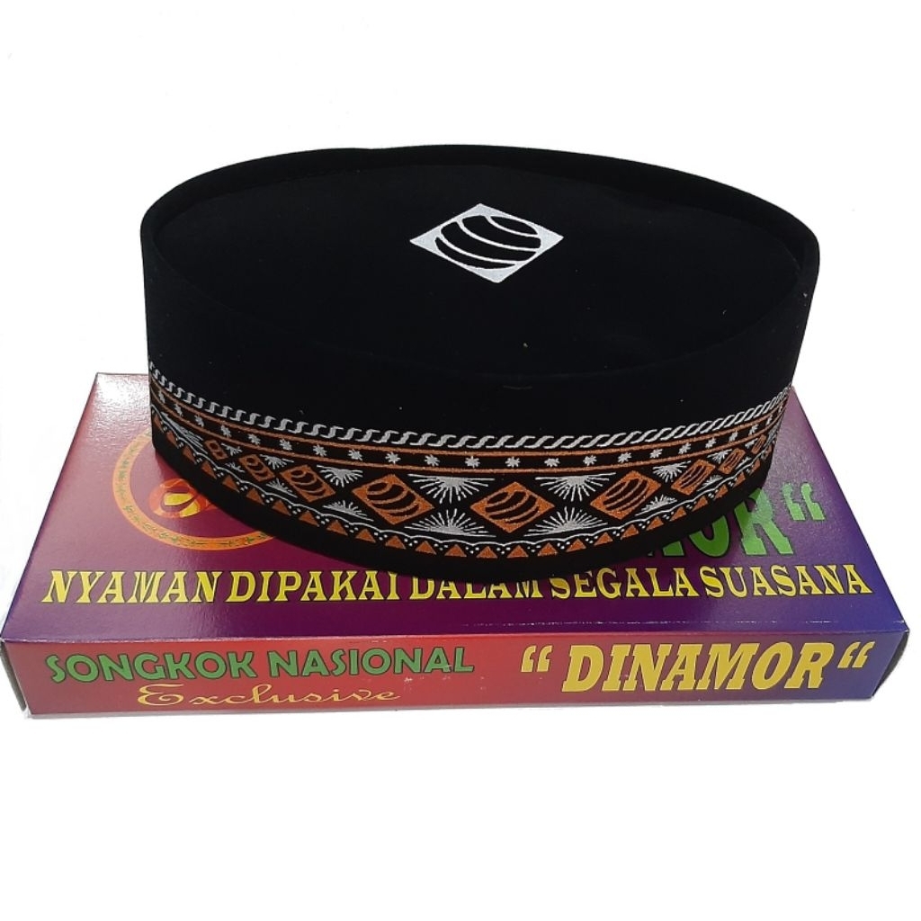 DINAMOR Peci Songkok Nasional Hitam / Kopiah Hitam / Kopiah Hitam Batik ( motif 5 )