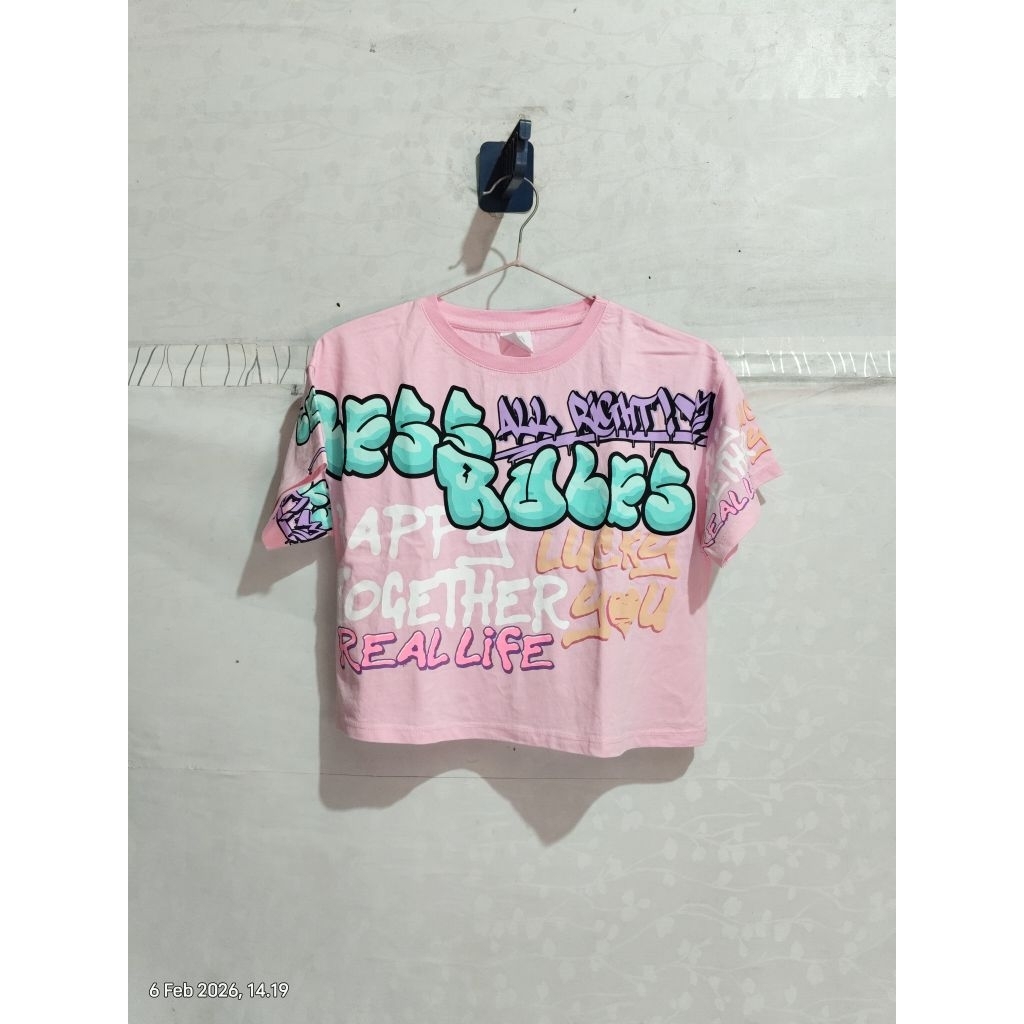 kaos crop top zara anak