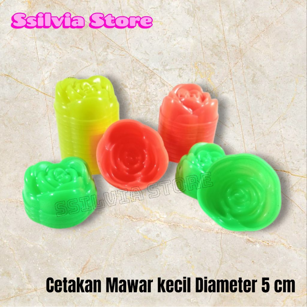 Cetakan Bolu Kukus , Puding , Jelly , Agar , Kukus Bunga mawar Kecil 12 pcs