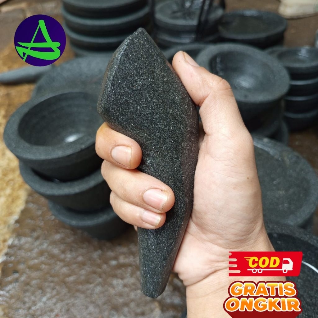 Ulekan batu asli 100% Batu asli, muthu Batu asli, penumbuk,  penghalus bumbu,  ulekan pahat , ulekan