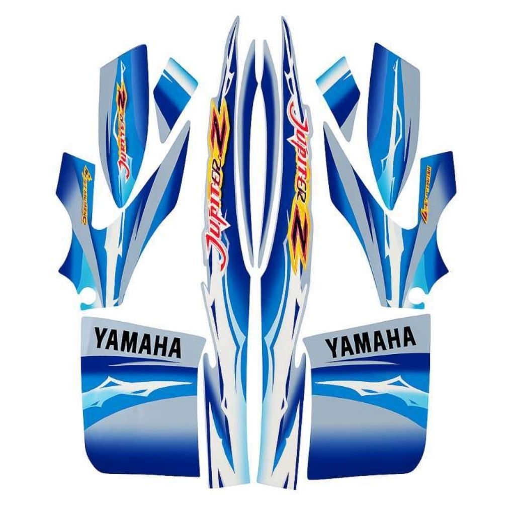 Striping stiker body motor Yamaha Jupiter Z biru 2004 stiker list bodi motor jupiter z biru tahun 20