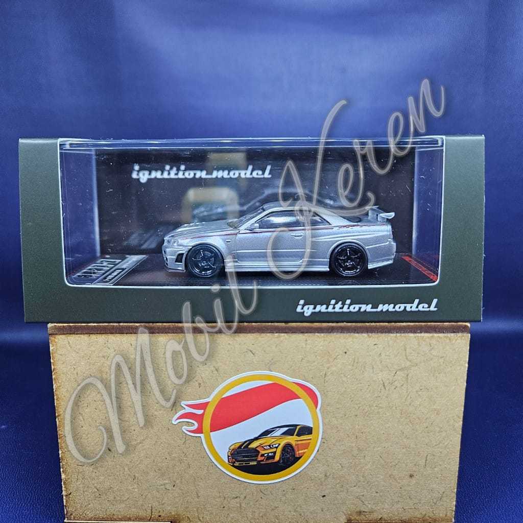 Diecast Ignition Model Nismo Clubman Race Spec Nissan Skyline GT-R (Nismo R34 CRS Ver) BNR34 grey ba