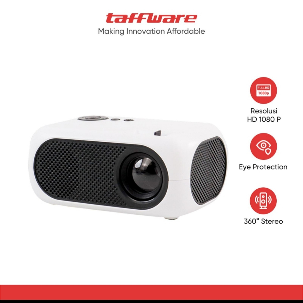 Proyektor Mini TAFFWARE M24 LCD Full HD 1080P 1200 Lumens Home Theater - M 24 - White