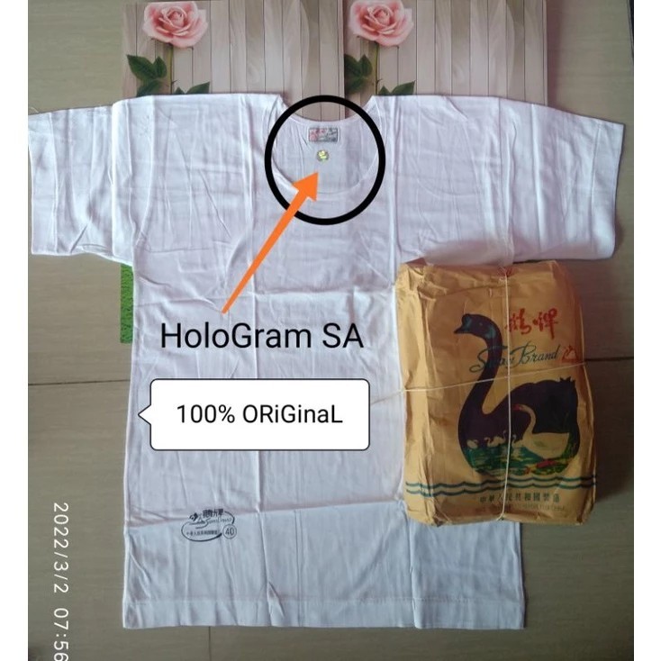 kaos oblong swan brand 100% ORIGINAL  / Kaos Oblong Lengan Pendek Katun Putih Swan Brand