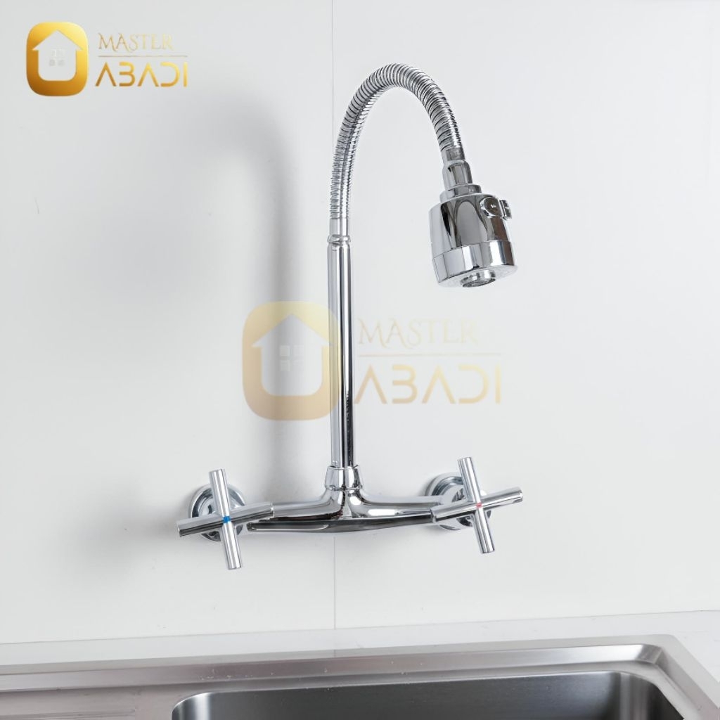 Kran Cuci Piring Fleksibel Panas Dingin 2 Putaran / Keran Air Sink Model Toto