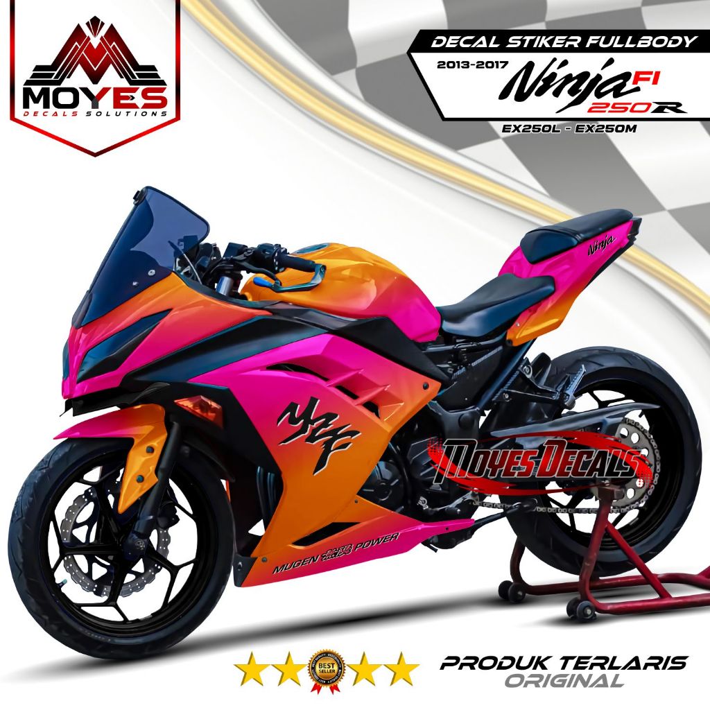 Decal Stiker Ninja 250 FI Fullbody Dekal Sticker Ninja 250 Fi Old 2013 2014 2015 2016 2017 Full Body