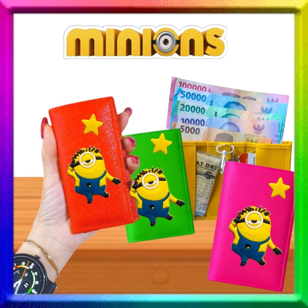 SARUNG KUNCI MOTOR MOBIL KARAKTER MINIONS LAPOR KETUA/DOMPET STNK MOTOR MOBIL MINIONS LUCU