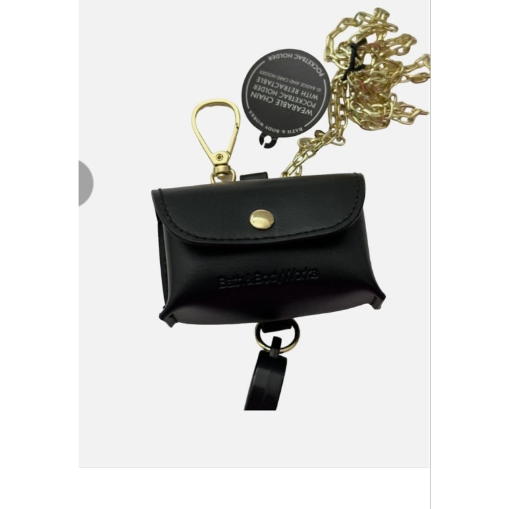 Bath & Body Works PocketBac Black Bag Lanyard Sanitizer Holder Sleeve New