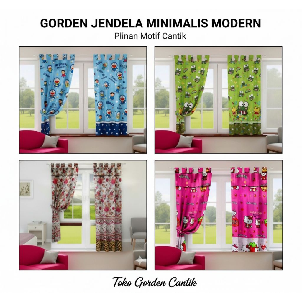 TIRAI JENDELA MINIMALIS / GORDEN JENDELA KARAKTER
