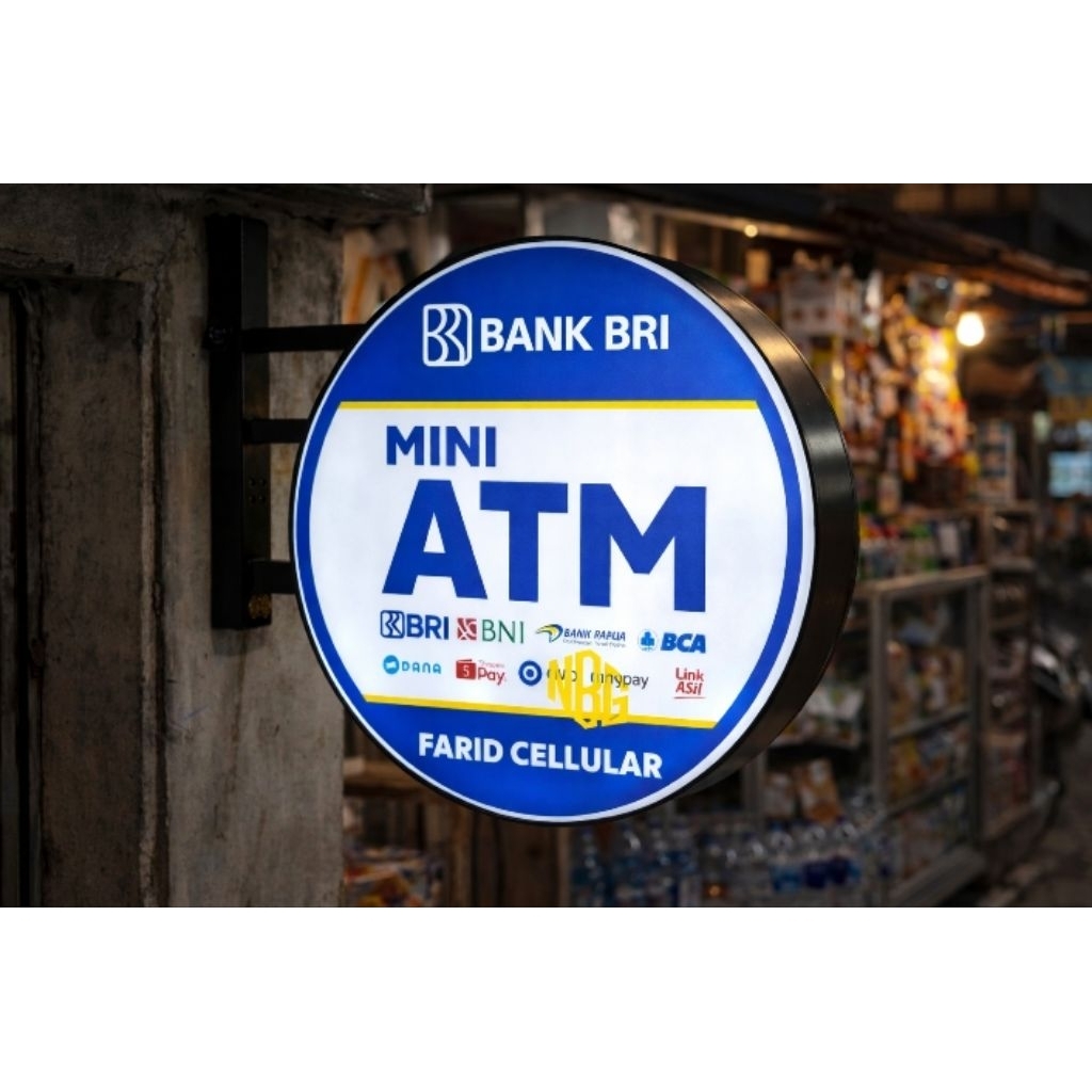 Neon Box Brilink dan Mini ATM Diameter 50 cm