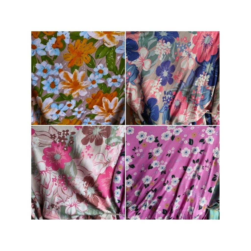 kain katun rayon premium - kain katun rayon viscose - kain rayon motif bunga - kain rayon motif best