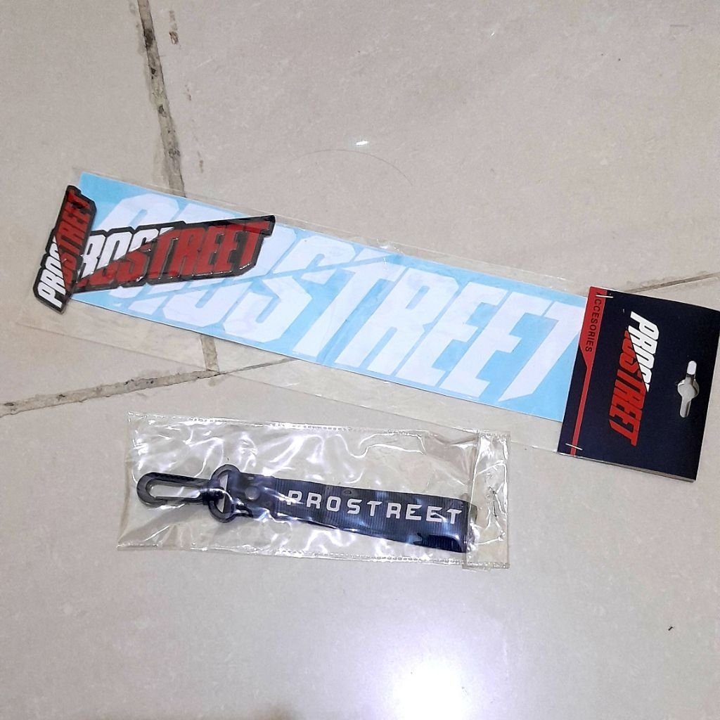 sticker set & gantungan tas waistbag waist bag prostreet original. baru