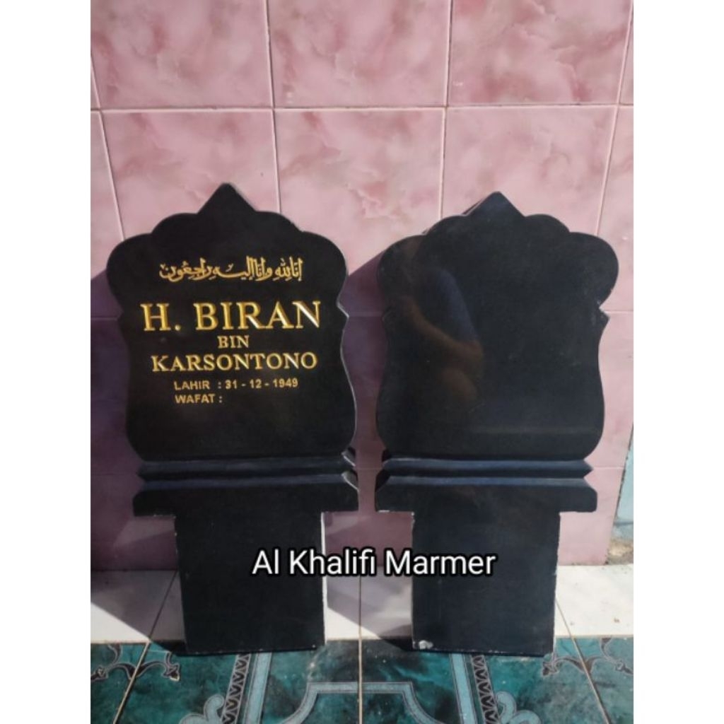 PATOK MAKAM BATU GRANIT ANDESIT ASLI 1 SET/NISAN PATOK MAKAM MURAH/NISAN MAKAM MARMER MURAH