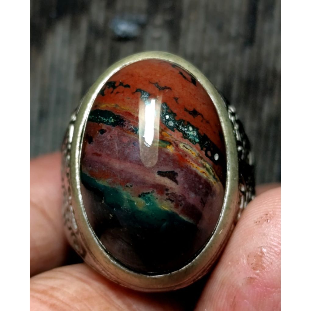 cincin batu akik nagasui multycolor