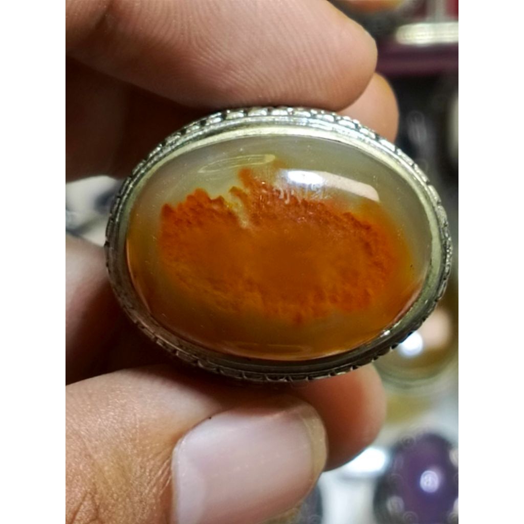 Batu akik Yakut merah motif ikan Koi TopHQ R/9