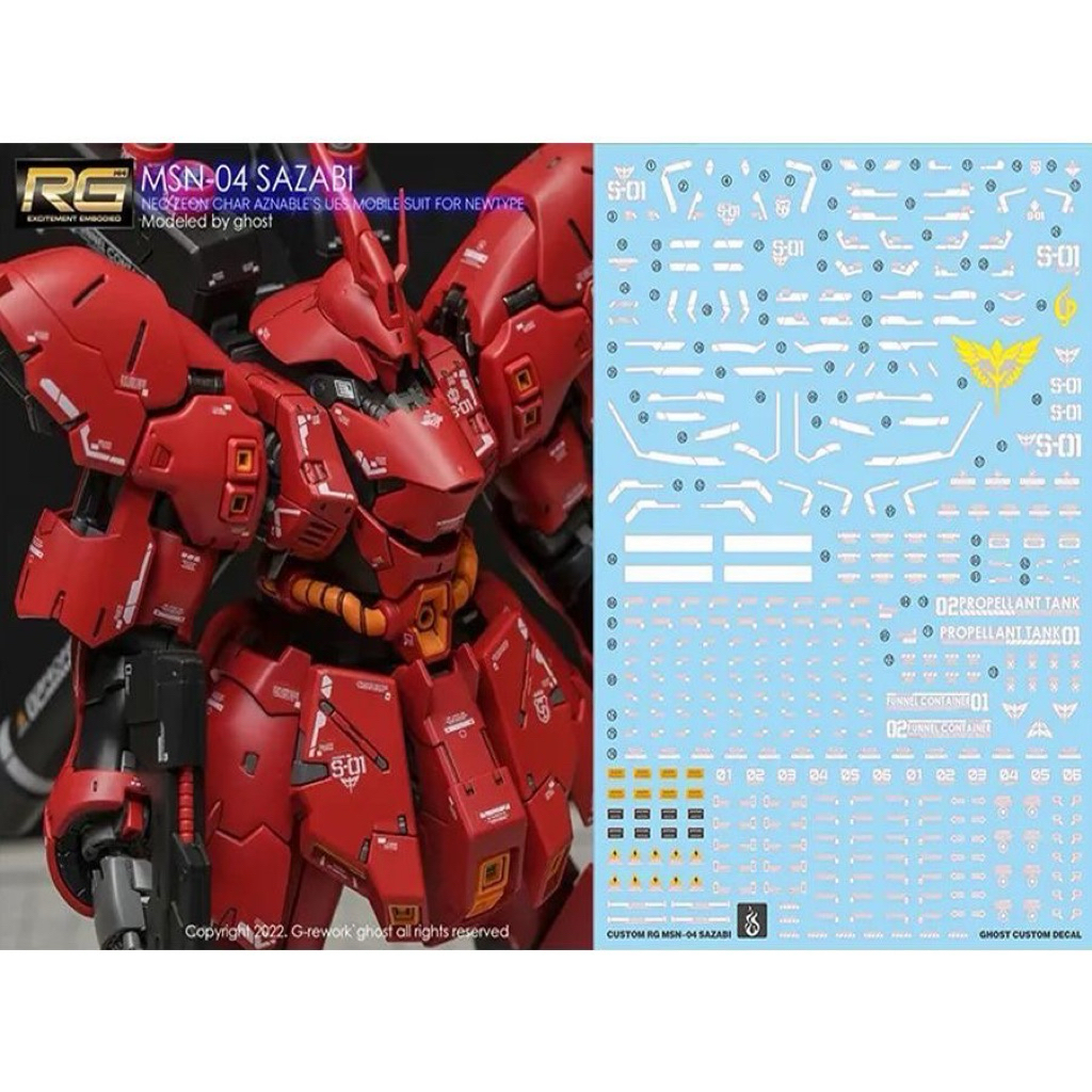 RG Sazabi Water Decal By Ghost