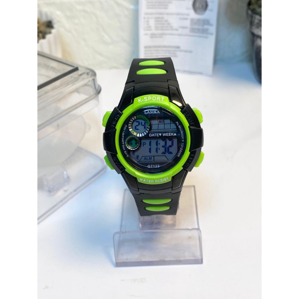 [BISA COD] 5PJ - Jam Tangan Lasika LKB - Tali Karet - Water Resistant Fitur Alarm - Jam Tangan Pria 