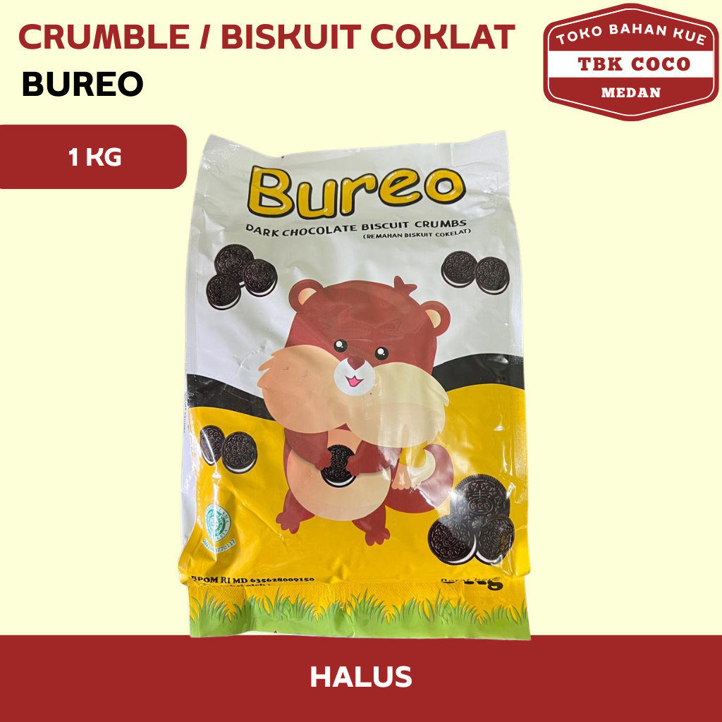 BUREO BISKUIT CRUMBLE DARK COKLAT HALUS 1KG