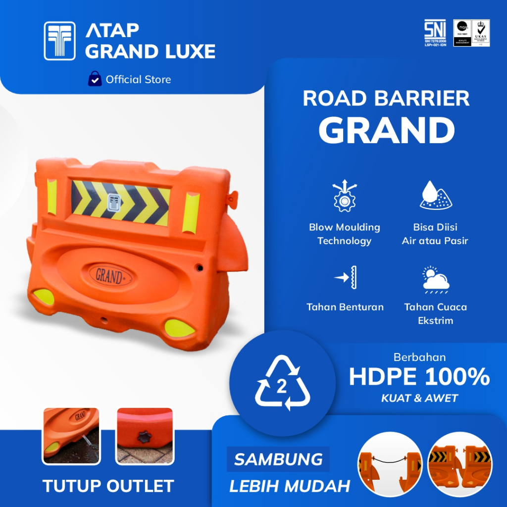 Grand Pembatas Jalan Barrier System Road Water Barrier Pembatas Jalan / Road Barrier