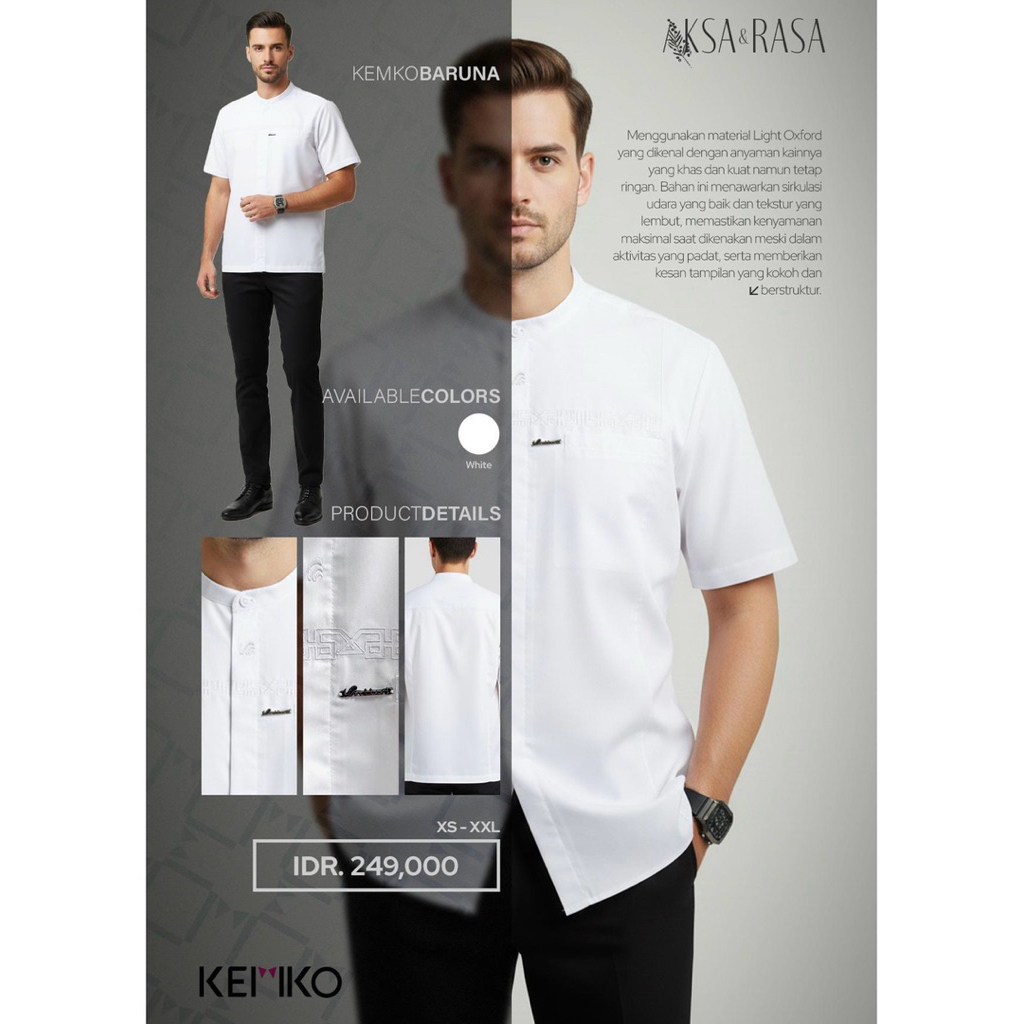 Rabbani - baju koko putih LENGAN PANJANG & LENGAN PENDEK