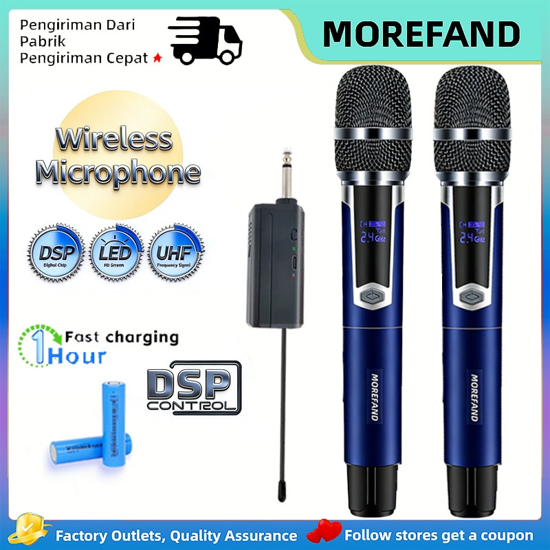 Mikrofon nirkabel microphone Mic Wireless Mic Karaoke Tanpa Kabel UHF Mikrofon Double Digital Mikrof