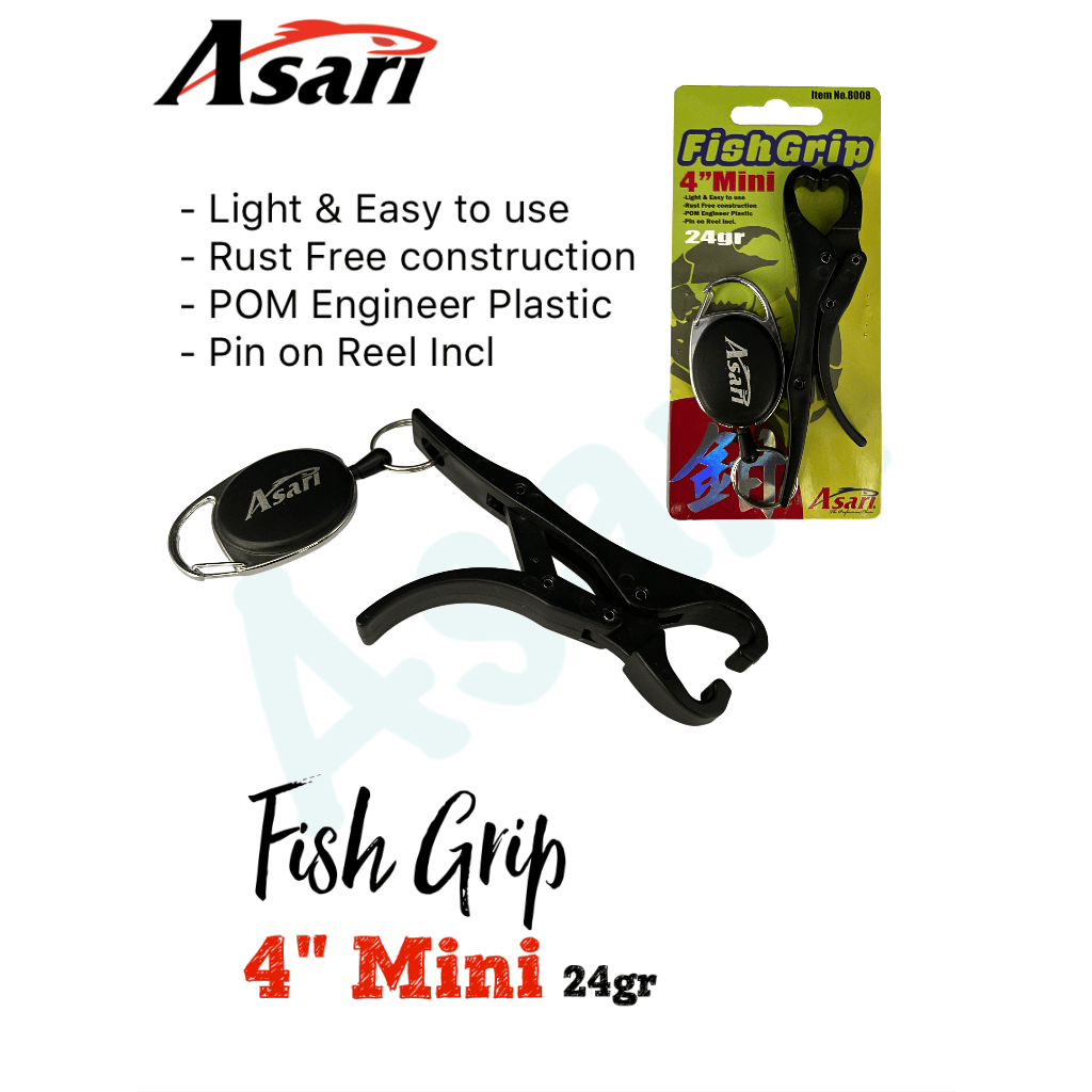 Asari Fish Grip 4 Inch Mini 24gr – Lip Grip Ikan Ringan Anti Karat POM Plastic + Pin Reel