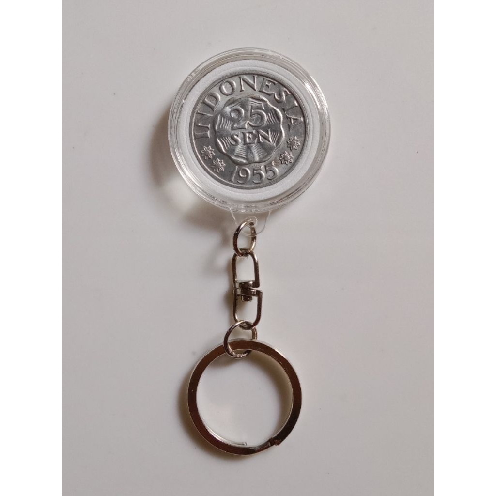 Gantungan kunci uang koin kuno 25 sen garuda