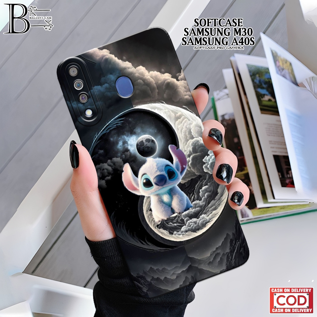 Case Samsung M30 / A40s Terbaru - Fashion Case Stitch  - Casing Samsung M30 / A40s - Silikon Pro Cam