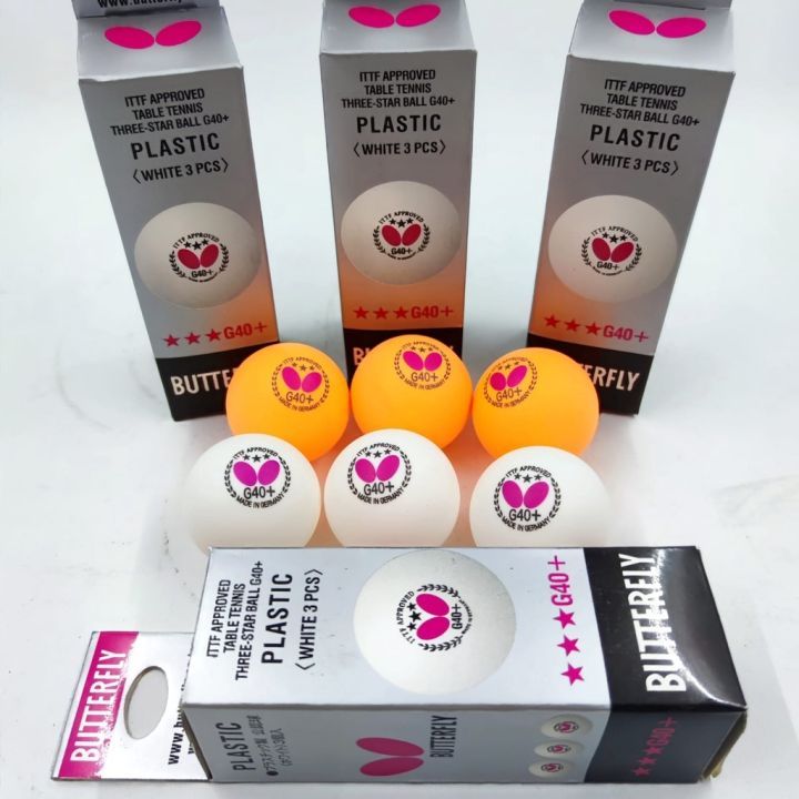 Bola Pingpong Butterfly 3 Pcs Tahan Lama Memantul Baik Putih Kuning 4cm