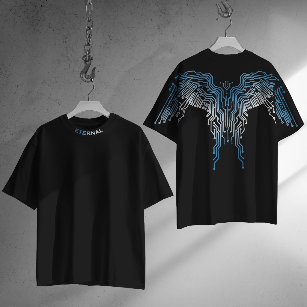 HYPERDRIP - OVERSIZE T-Shirt " ETERNAL WINGS " | Kaos Oversize Unisex | Cotton Combed 20s Tebal | Ba