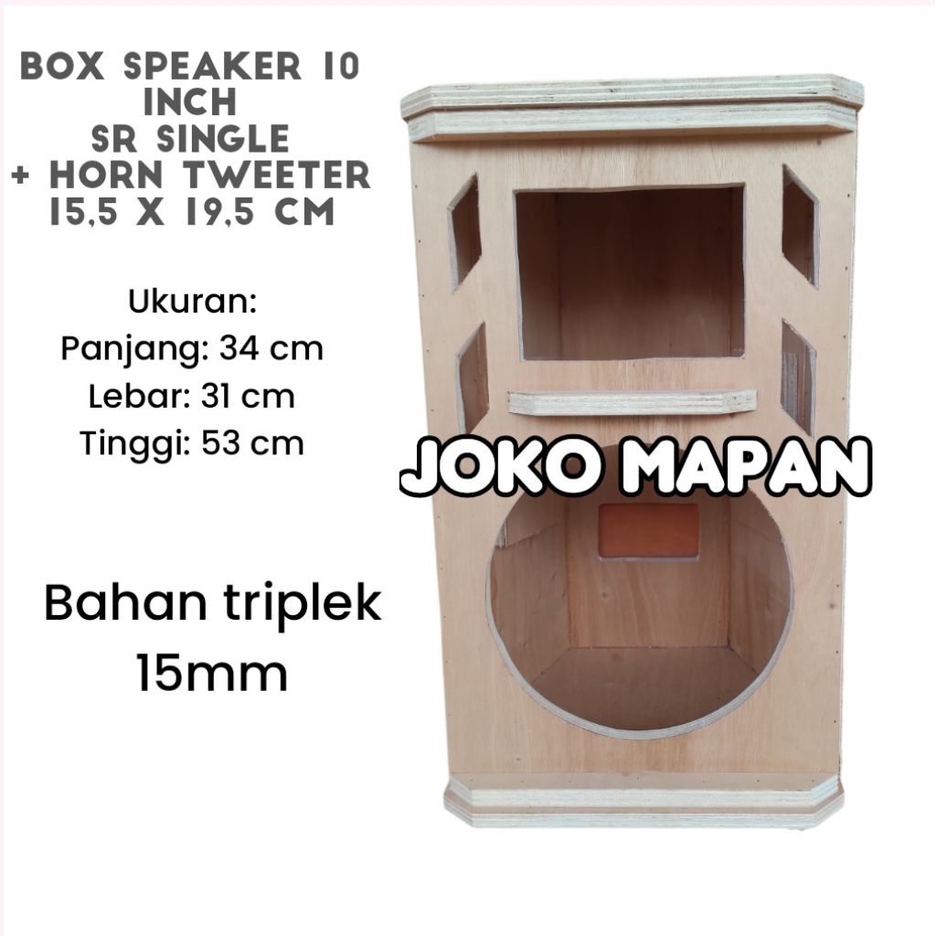 box speaker 10 inch model SR single + horn tweeter 15x19,5 cm bahan tebal