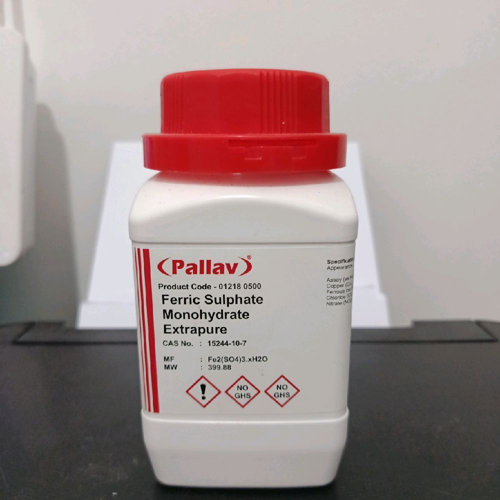 Fe2(SO4)3. H2O kemasan segel 500gram brand pallav