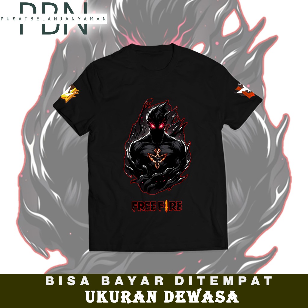 Kaos Dewasa Motif Game Freefire Karakter FF HitamTerbaru Bisa COD - Game FF Terbaru